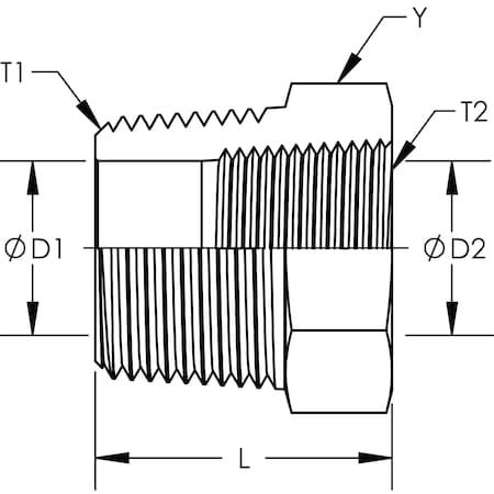 World Wide Fittings Hex Pipe Reducer Bushing Stainless Steel 5406X12X04SS